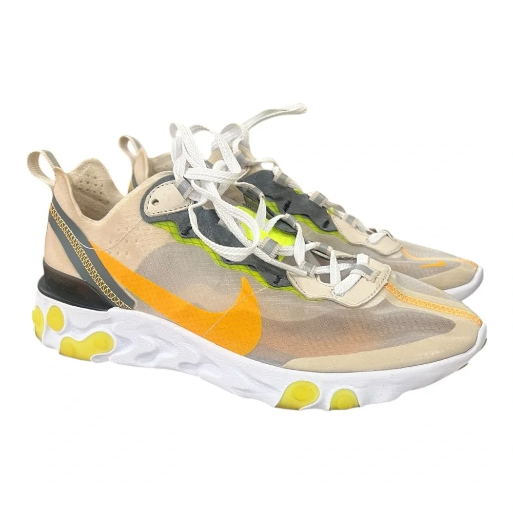 Nike React Element 87 Orewood Brown Orange Shoes Men Size 7 AQ1090-101